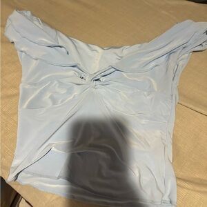 Forever 21 Sky Blue Twist Front Blouse